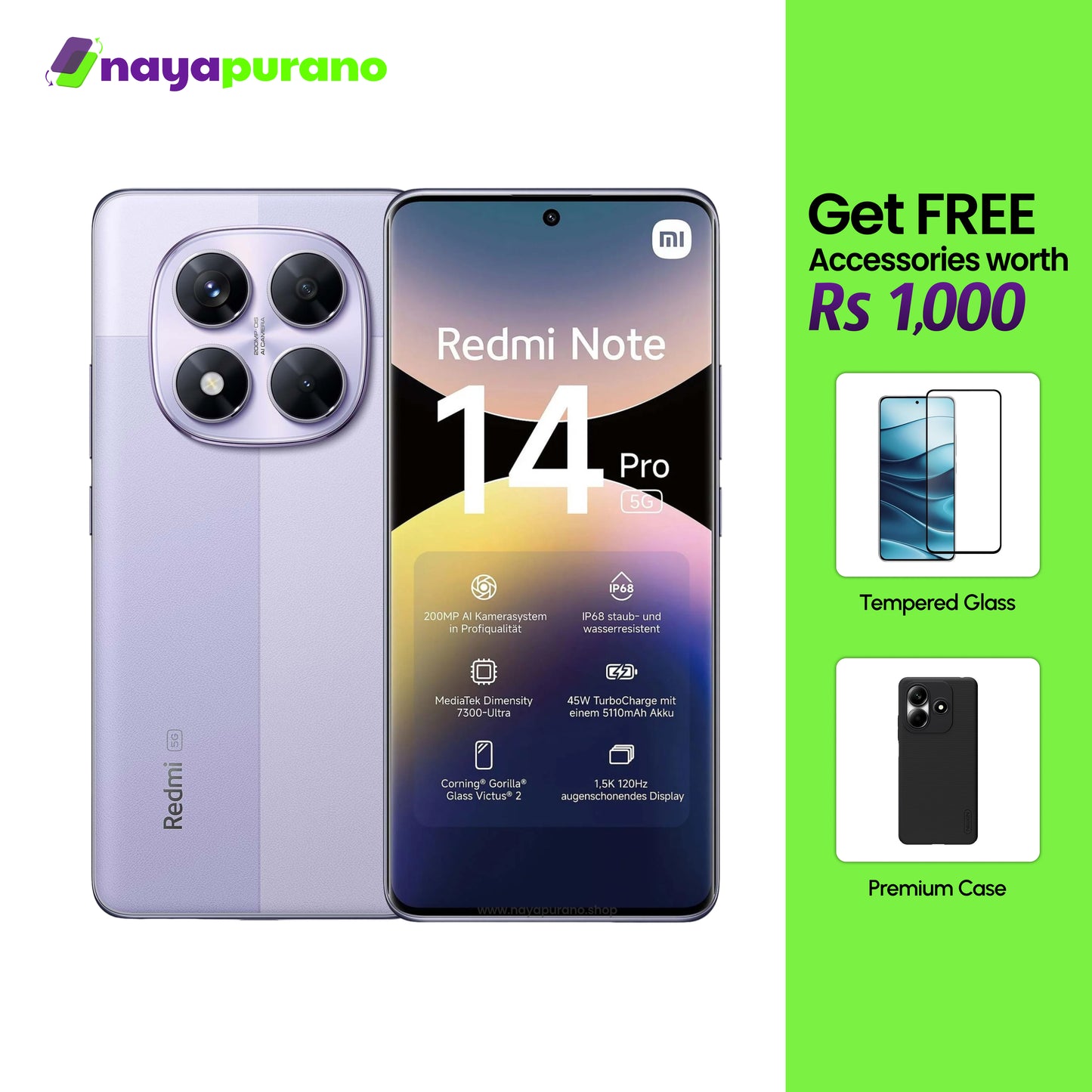 Buy Redmi Note 14 Pro 5G, Buy Redmi Note 14 Pro 5G Lavender Purple